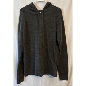 Woman's Gray Sweater With Drawstring Hood L